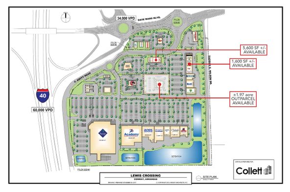 Lewis Crossing Shopping Center: I-40 and Dave Ward Drive, Conway, AR 72032
